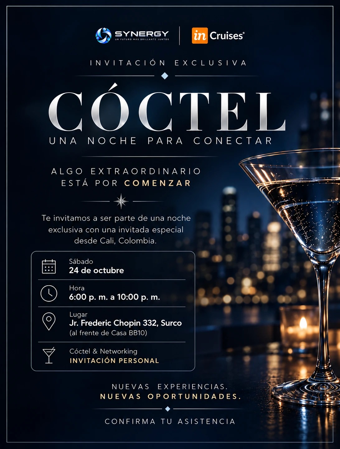 Flyer: Cóctel: una noche para conectar